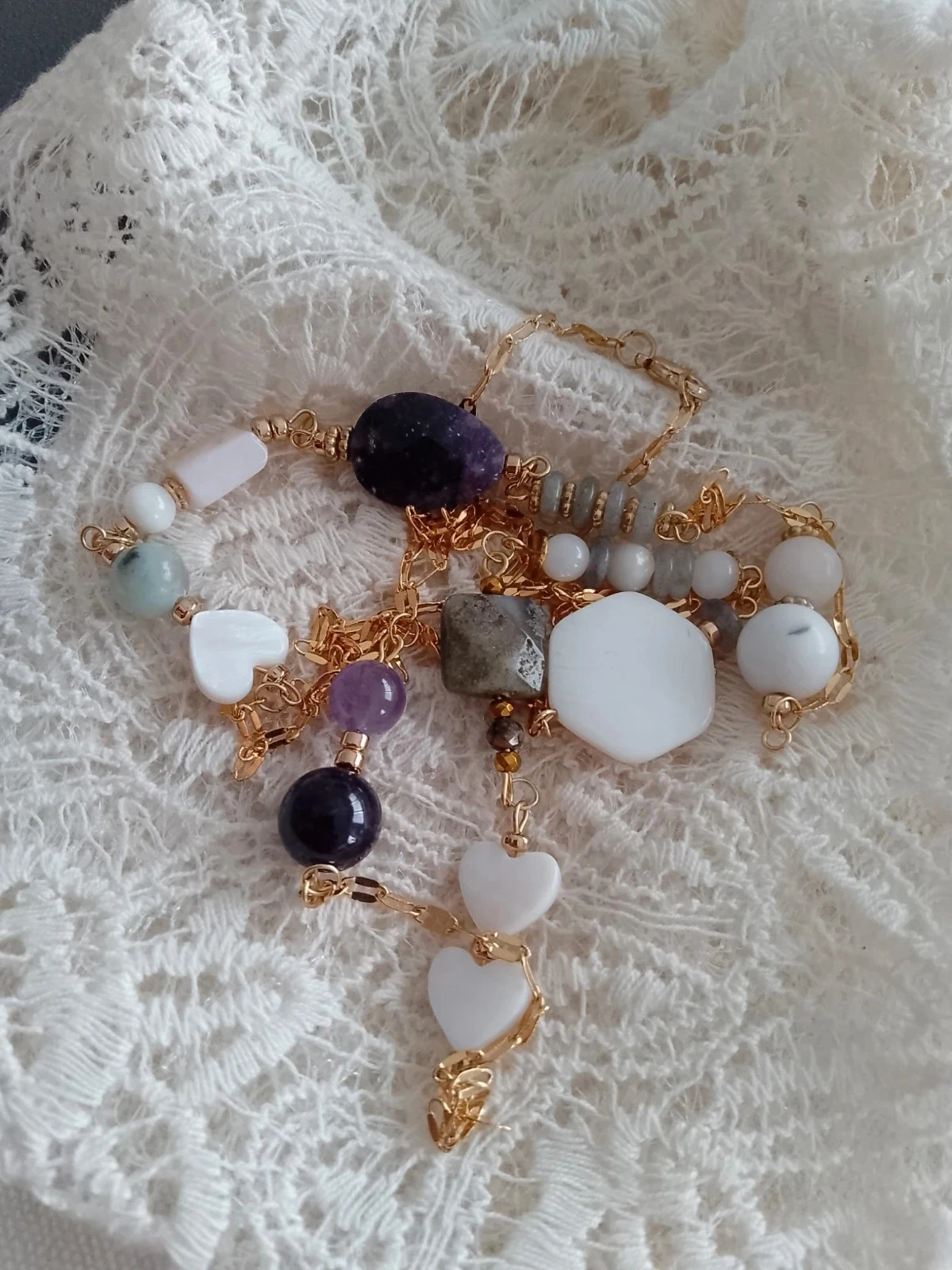 Hangende ketting met halfedelstenen – photo 2
